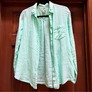 Mint J. Crew Linen Button Down